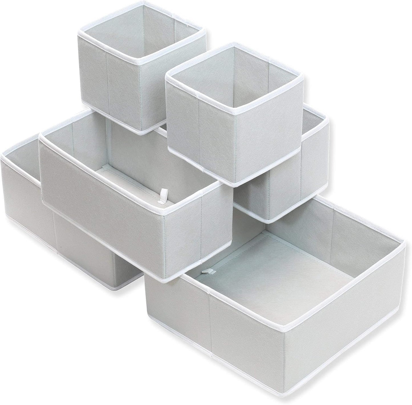 Closet Underwear Organizer Drawer Divider 4 Set + 6 Set Drawer Divider Baskets Bins
