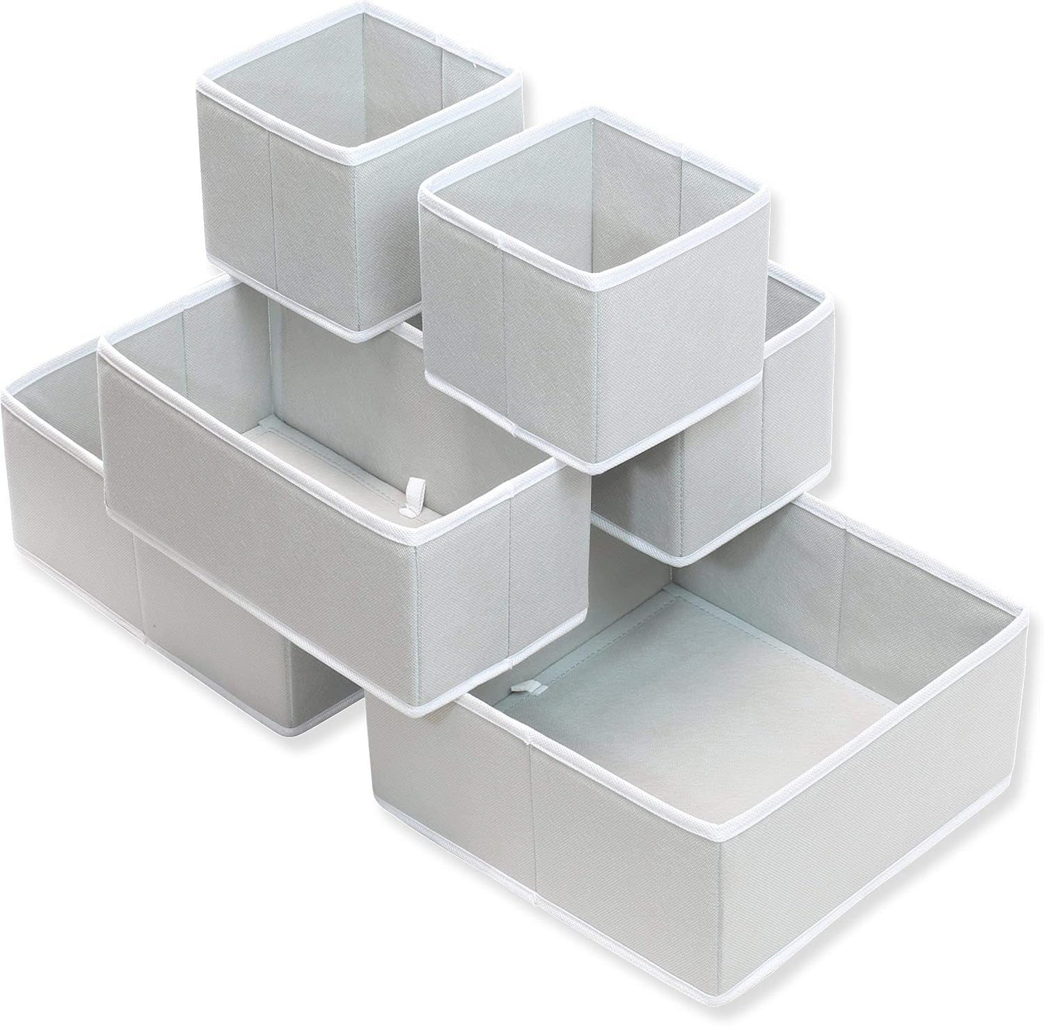 Closet Underwear Organizer Drawer Divider 4 Set + 6 Set Drawer Divider Baskets Bins