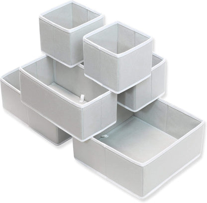 Closet Underwear Organizer Drawer Divider 4 Set + 6 Set Drawer Divider Baskets Bins