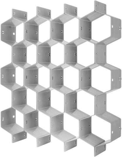 Drawer Divider Organizer Adjustable DIY Grid Honeycomb Drawer Divider for Underwear Belt Scarf Socks Pink