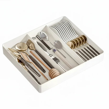Expandable Kitchen Drawer Organizer Kitchen Tray with 3 Compartments