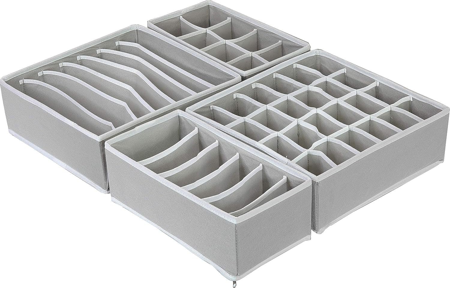 Closet Underwear Organizer Drawer Divider 4 Set + 6 Set Drawer Divider Baskets Bins