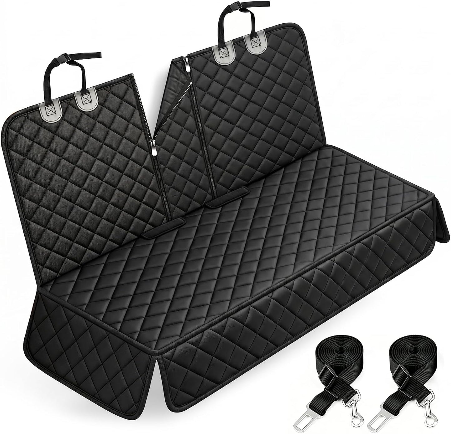Waterproof Dog Car Seat Cover - Durable Back Seat Protector for Most Cars, SUVs, and Trucks (53” Width) - Black